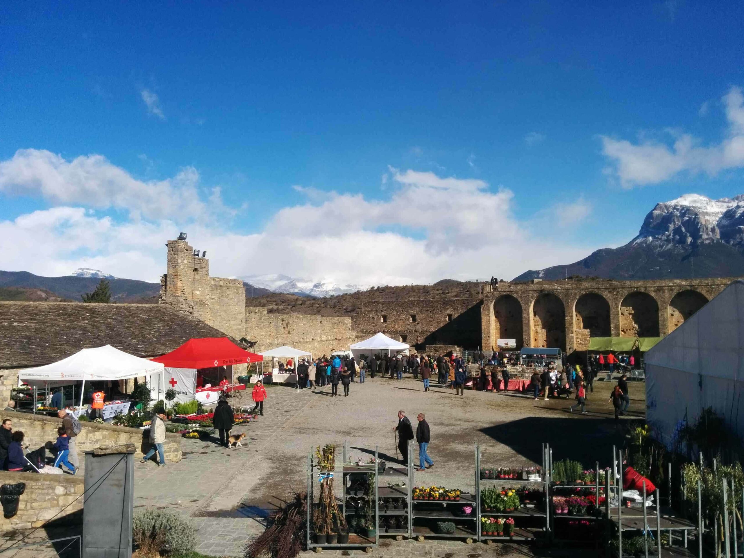 mercado en el castillo de ainsa